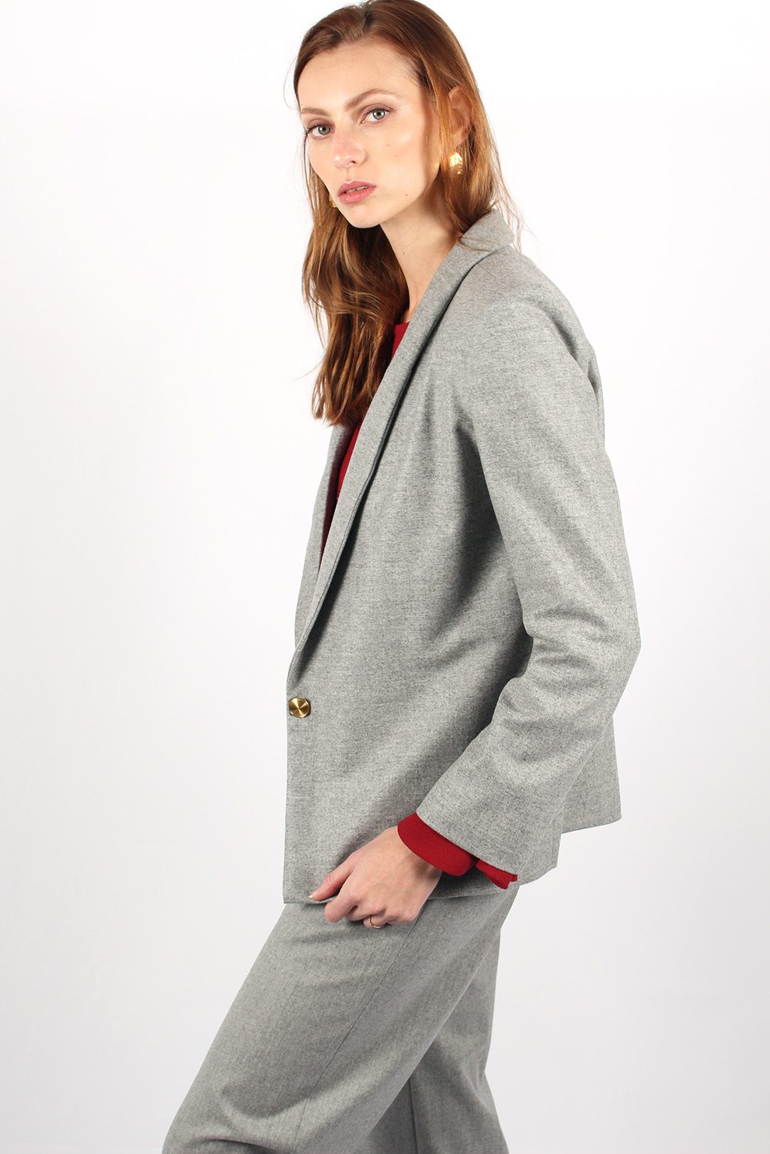 veste tailleur grise Marie anne ATODE