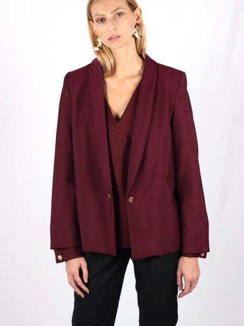 Blazer bordeaux femme en laine Marie-Anne ATODE