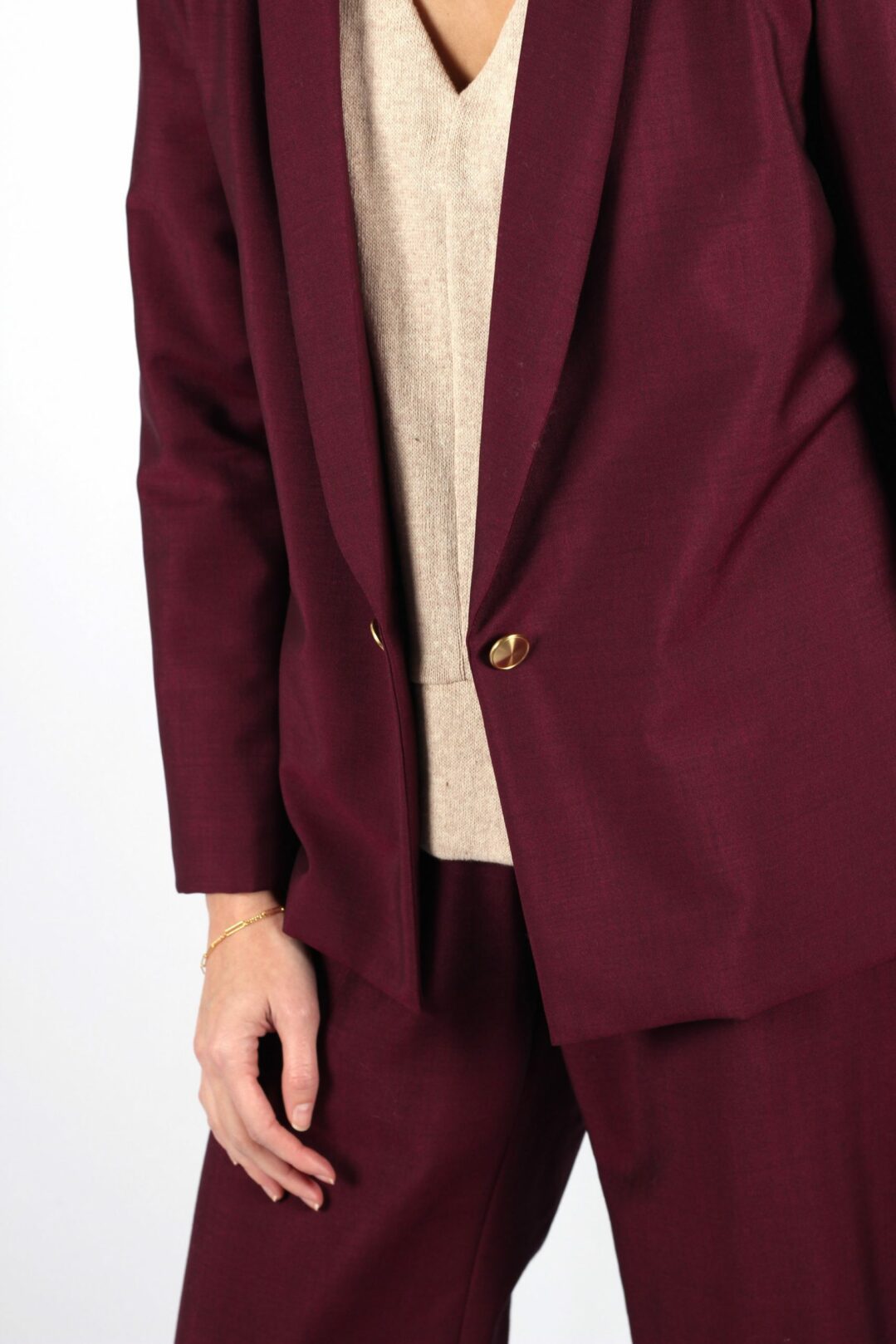 Blazer bordeaux femme en laine Marie-Anne ATODE