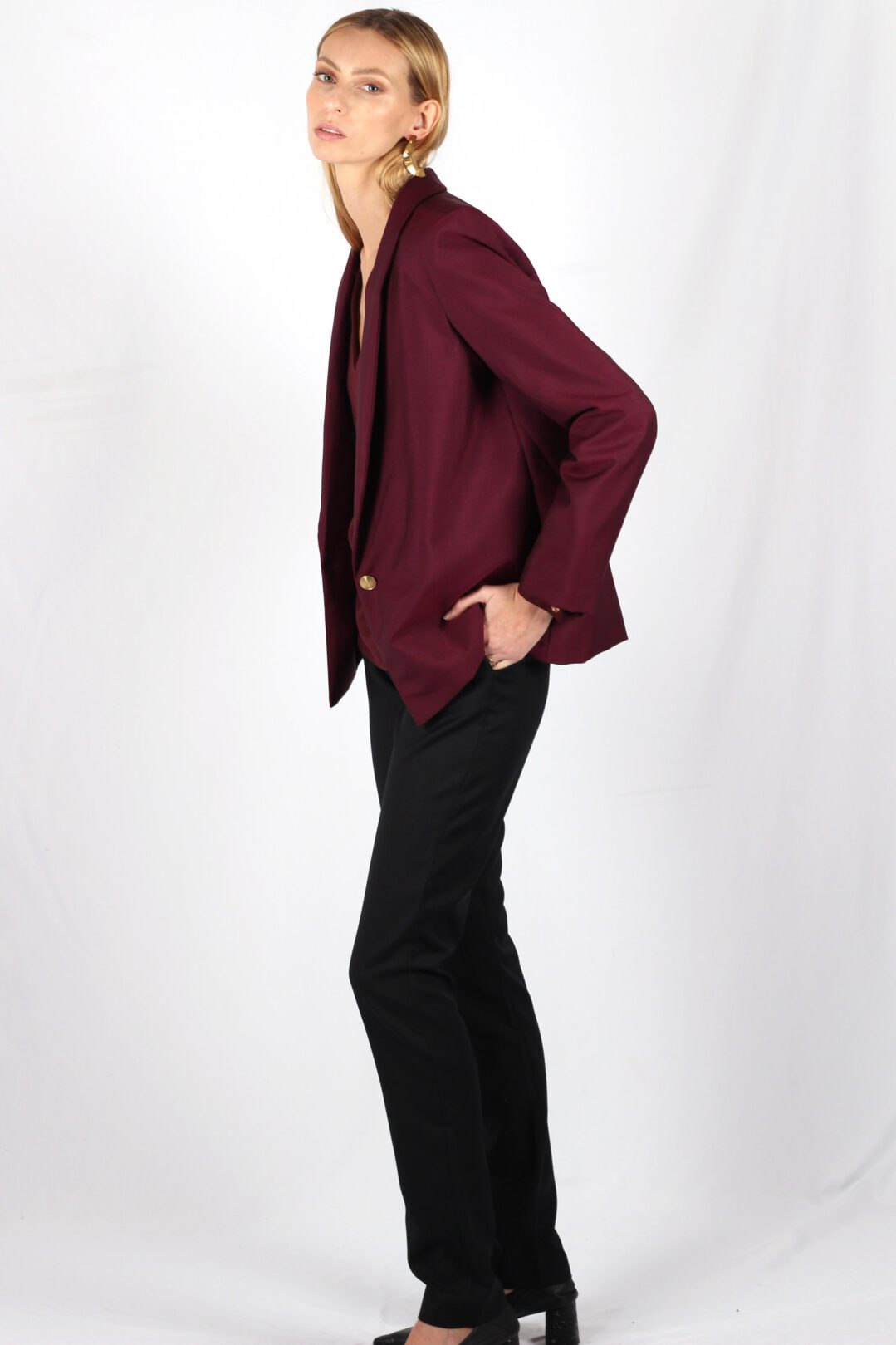 Blazer bordeaux femme en laine Marie-Anne ATODE