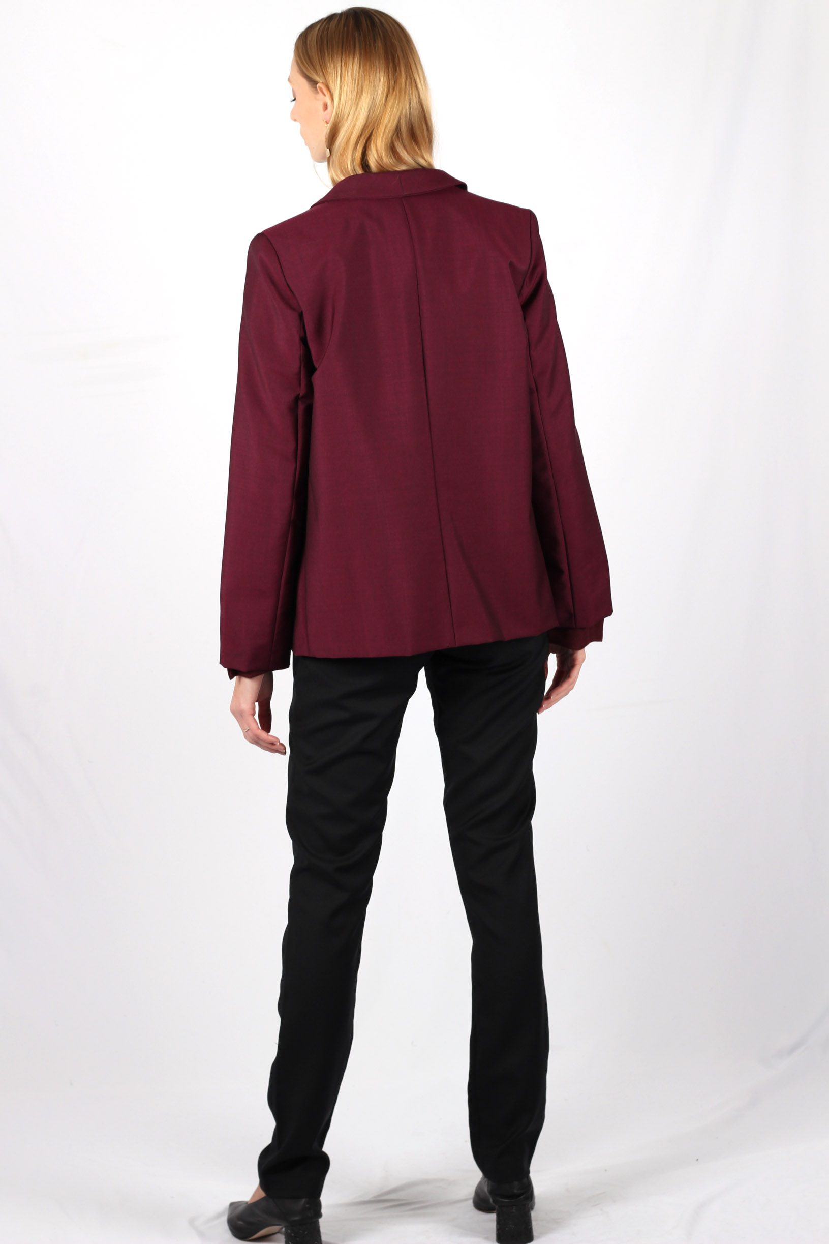 Blazer bordeaux femme en laine5