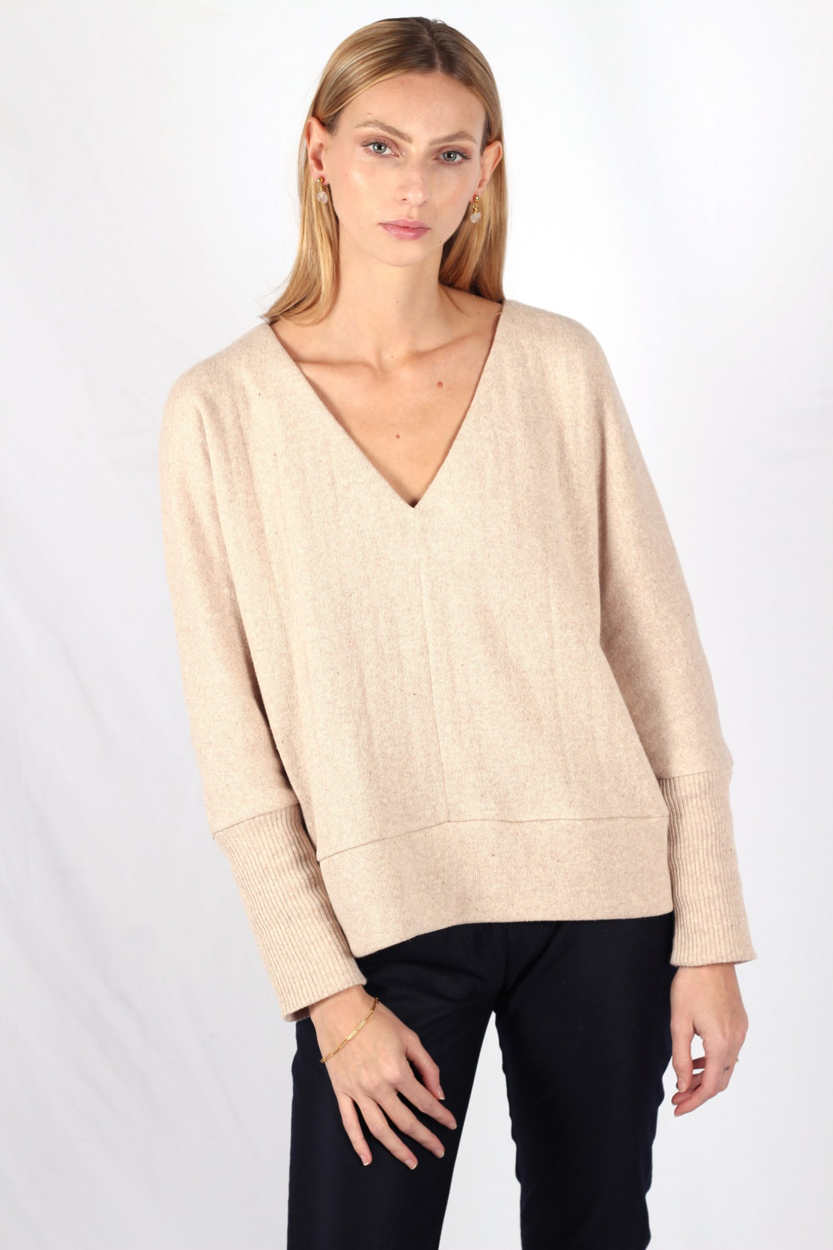 Pull femme en coton fait main en France