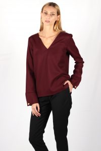 Pull bordeaux femme en laine Chloé ATODE