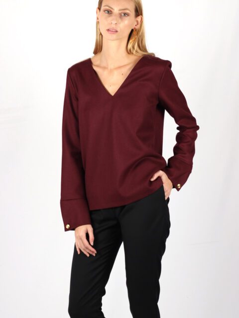 Pull bordeaux femme en laine Chloé ATODE