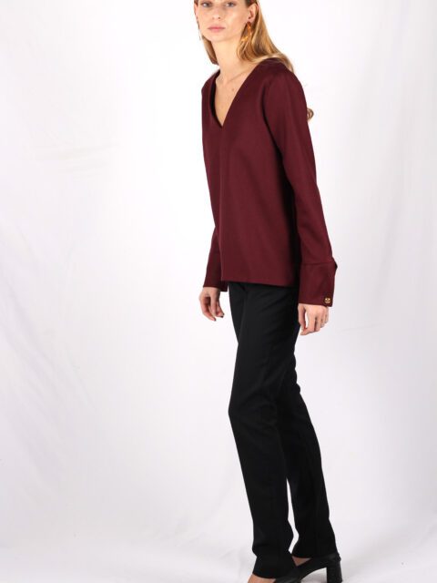 Pull bordeaux femme en laine Chloé ATODE