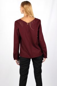 Pull bordeaux femme en laine Chloé ATODE