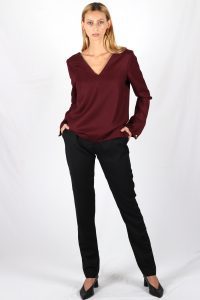 Pull bordeaux femme en laine Chloé ATODE