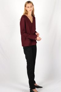 Pull bordeaux femme en laine Chloé ATODE