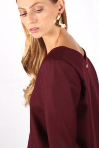 Pull bordeaux femme en laine Chloé ATODE