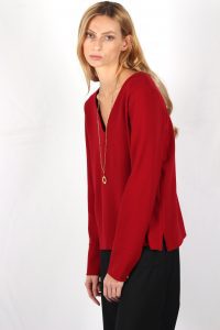 Pull rouge en crêpe de laine Chloé ATODE