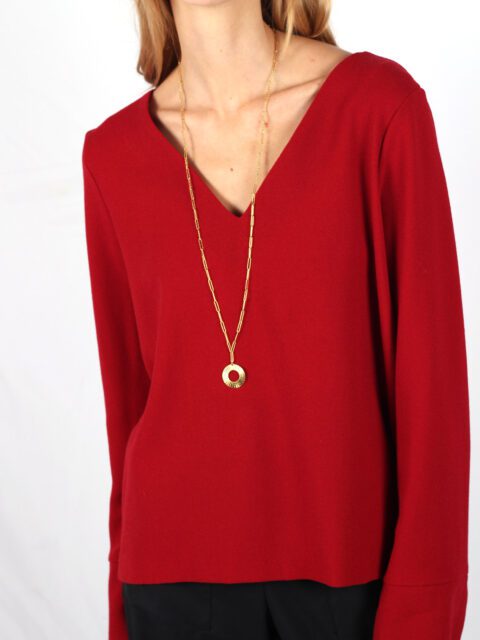 Pull rouge en crêpe de laine Chloé ATODE