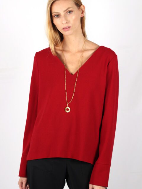 Pull rouge en crêpe de laine Chloé ATODE