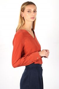 Blouse soie terracotta Ségolène ATODE