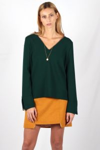 pull vert sapin en crêpe de laine Chloé ATODE