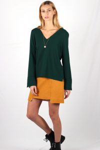 pull vert sapin en crêpe de laine Chloé ATODE