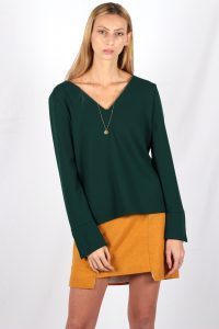 pull vert sapin en crêpe de laine Chloé ATODE