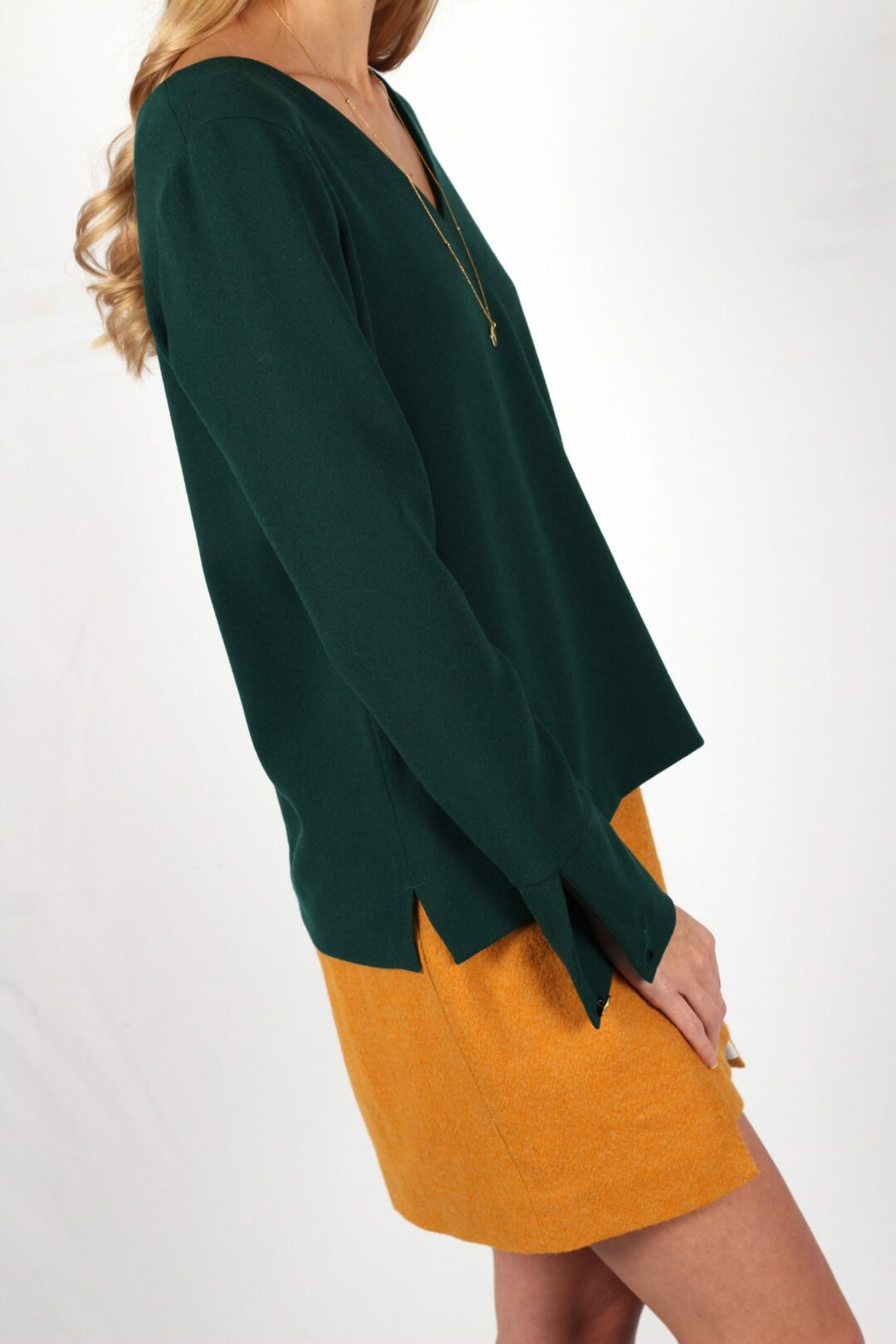 pull vert sapin en crêpe de laine Chloé ATODE