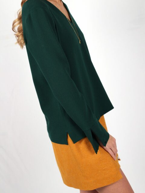 pull vert sapin en crêpe de laine Chloé ATODE