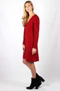 robe rouge cintrée en crêpe de laine Nahéma ATODE