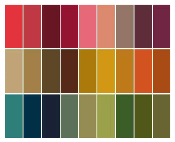 palette couleurs automne