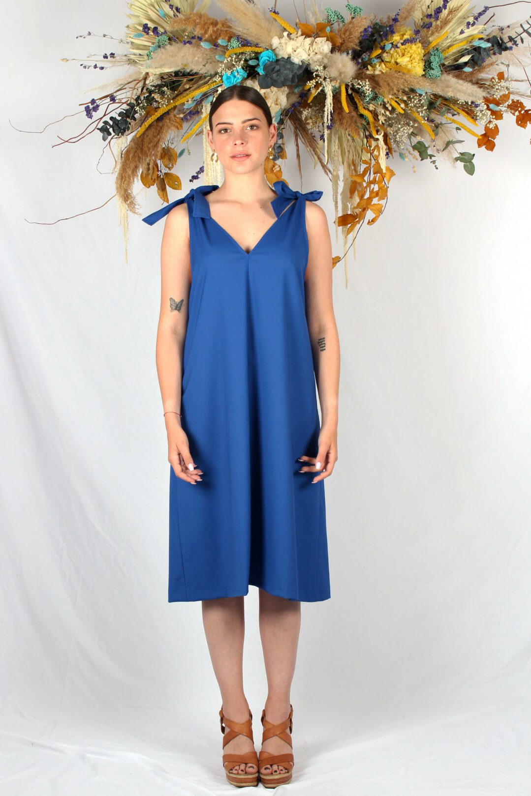 robe mi longue bleu roi Ingrid ATODE