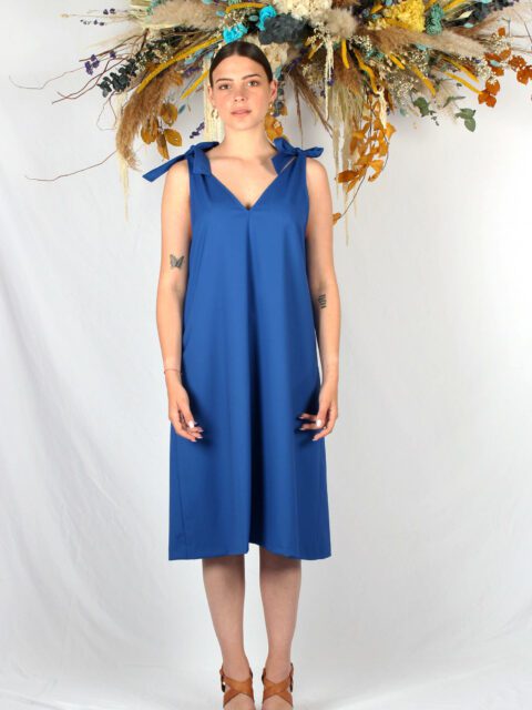 robe mi longue bleu roi Ingrid ATODE