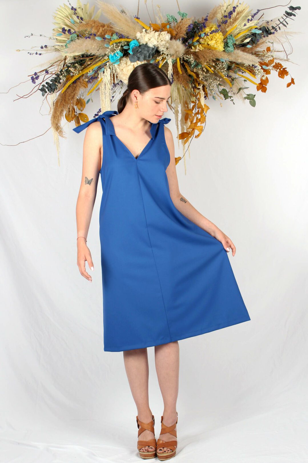 robe mi longue bleu roi Ingrid ATODE