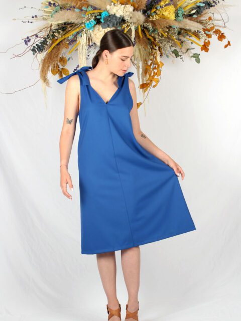 robe mi longue bleu roi Ingrid ATODE