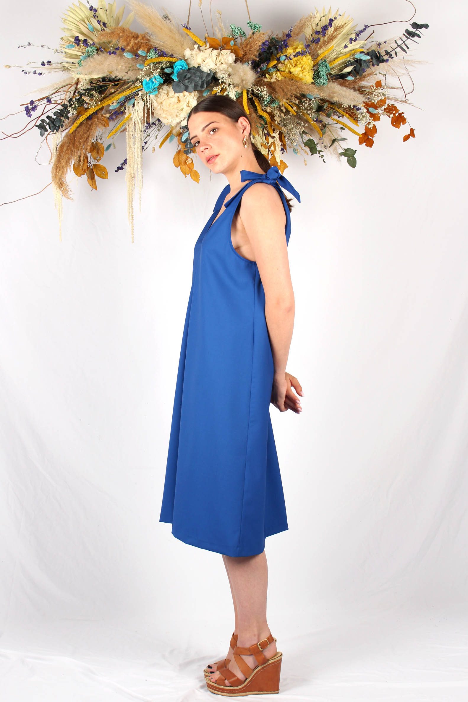 robe mi longue bleu roi4
