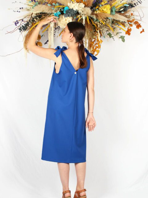 robe mi longue bleu roi Ingrid ATODE