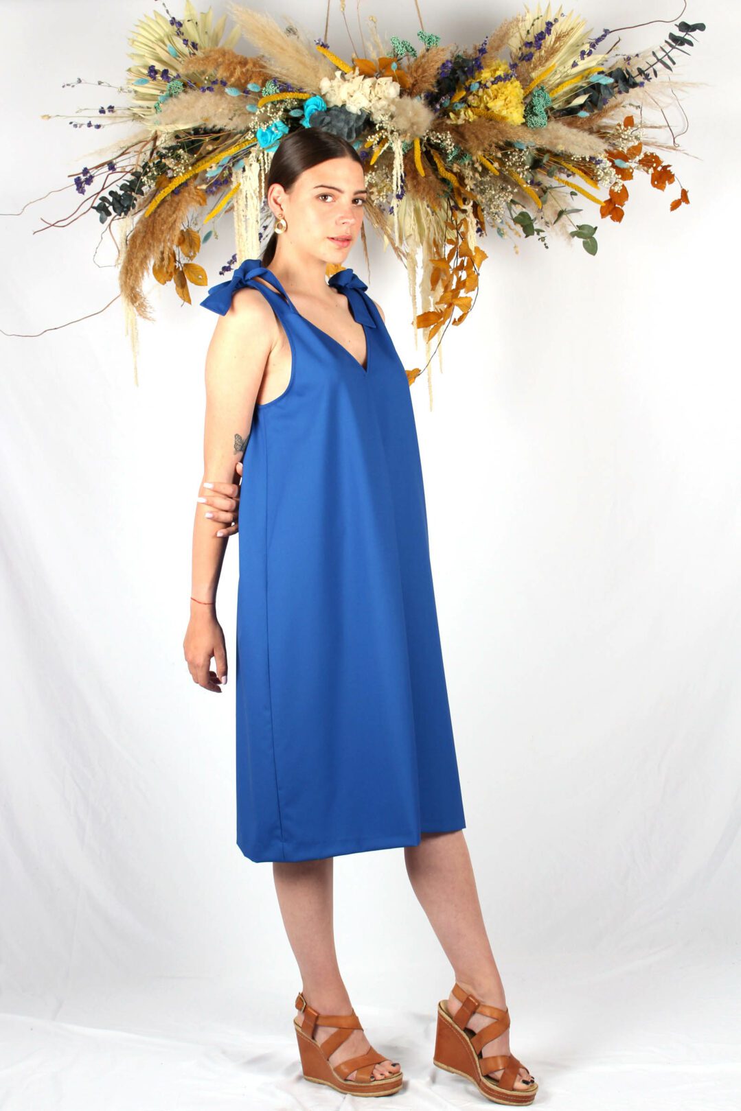 robe mi longue bleu roi Ingrid ATODE