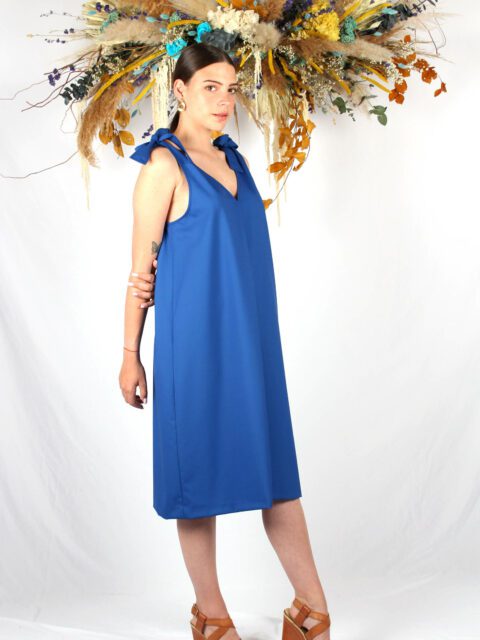 robe mi longue bleu roi Ingrid ATODE