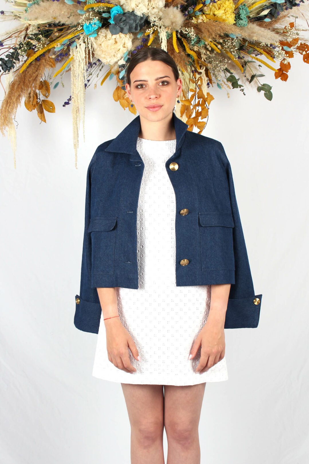 veste courte bleu jean Virginie ATODE