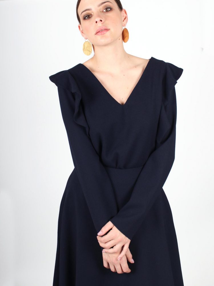 top satin bleu marine