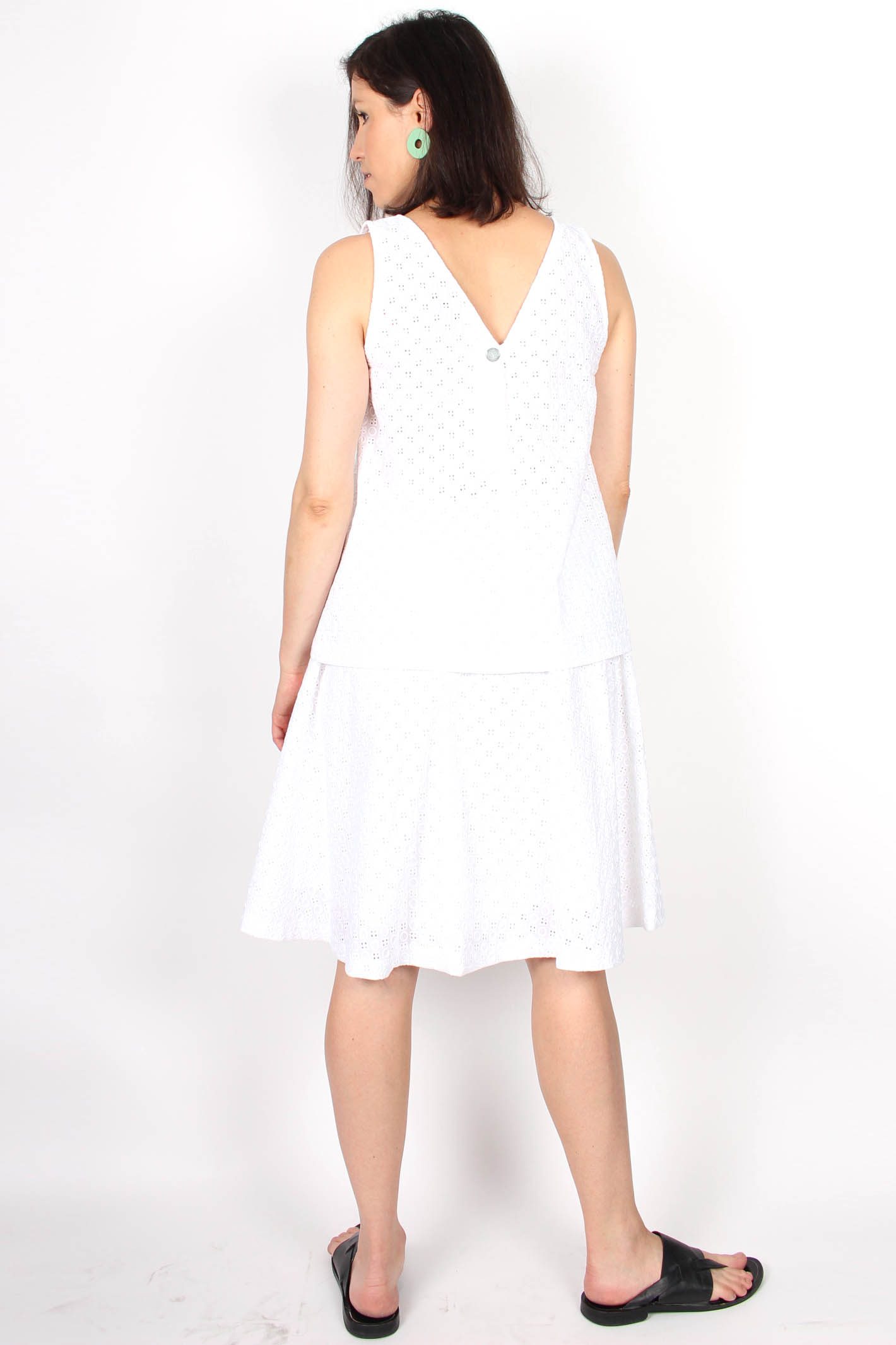 Jupe patineuse en coton blanc Elsa3