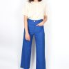 pantalon bleu roi taille haute Marie ATODE