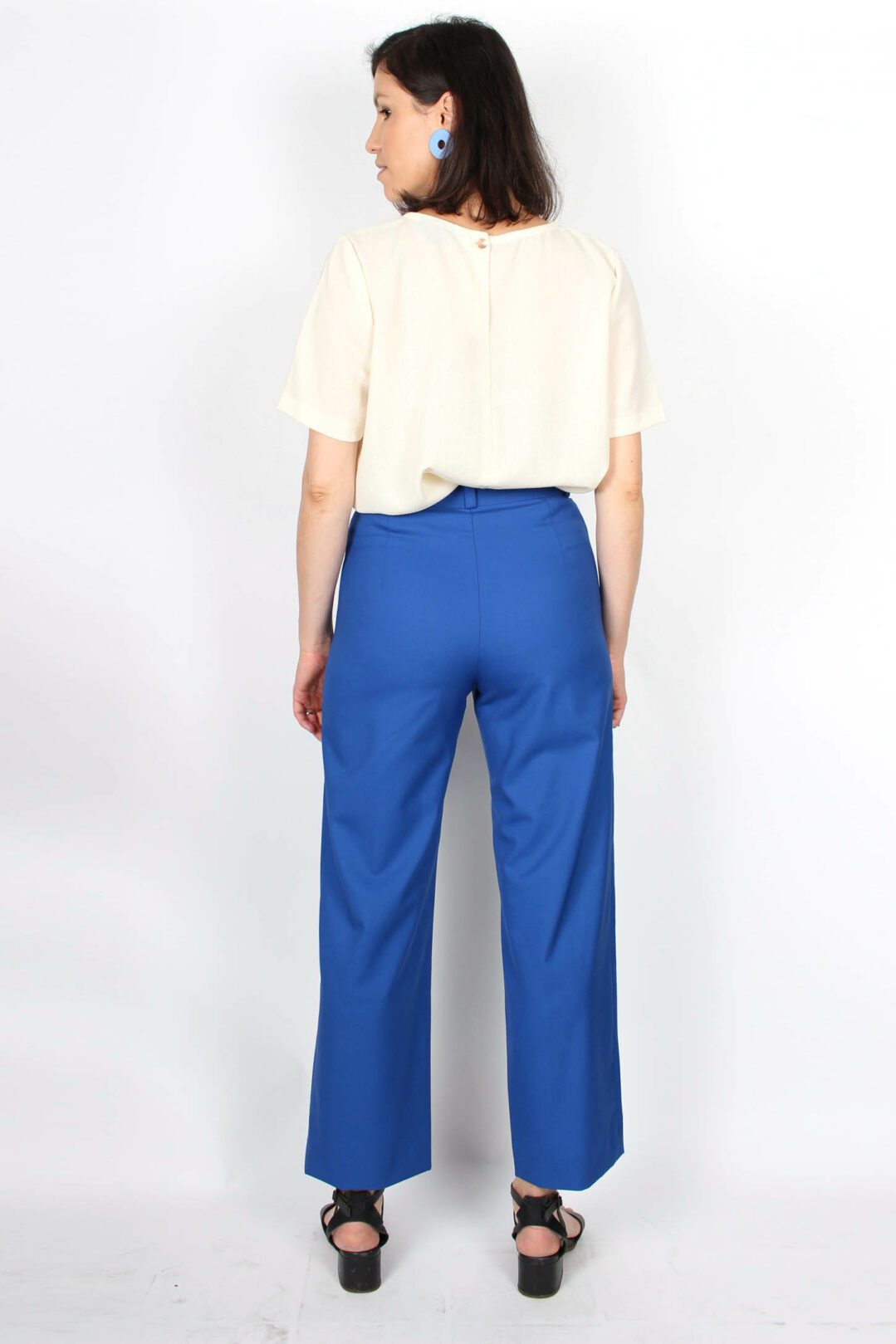 pantalon bleu roi taille haute Marie ATODE