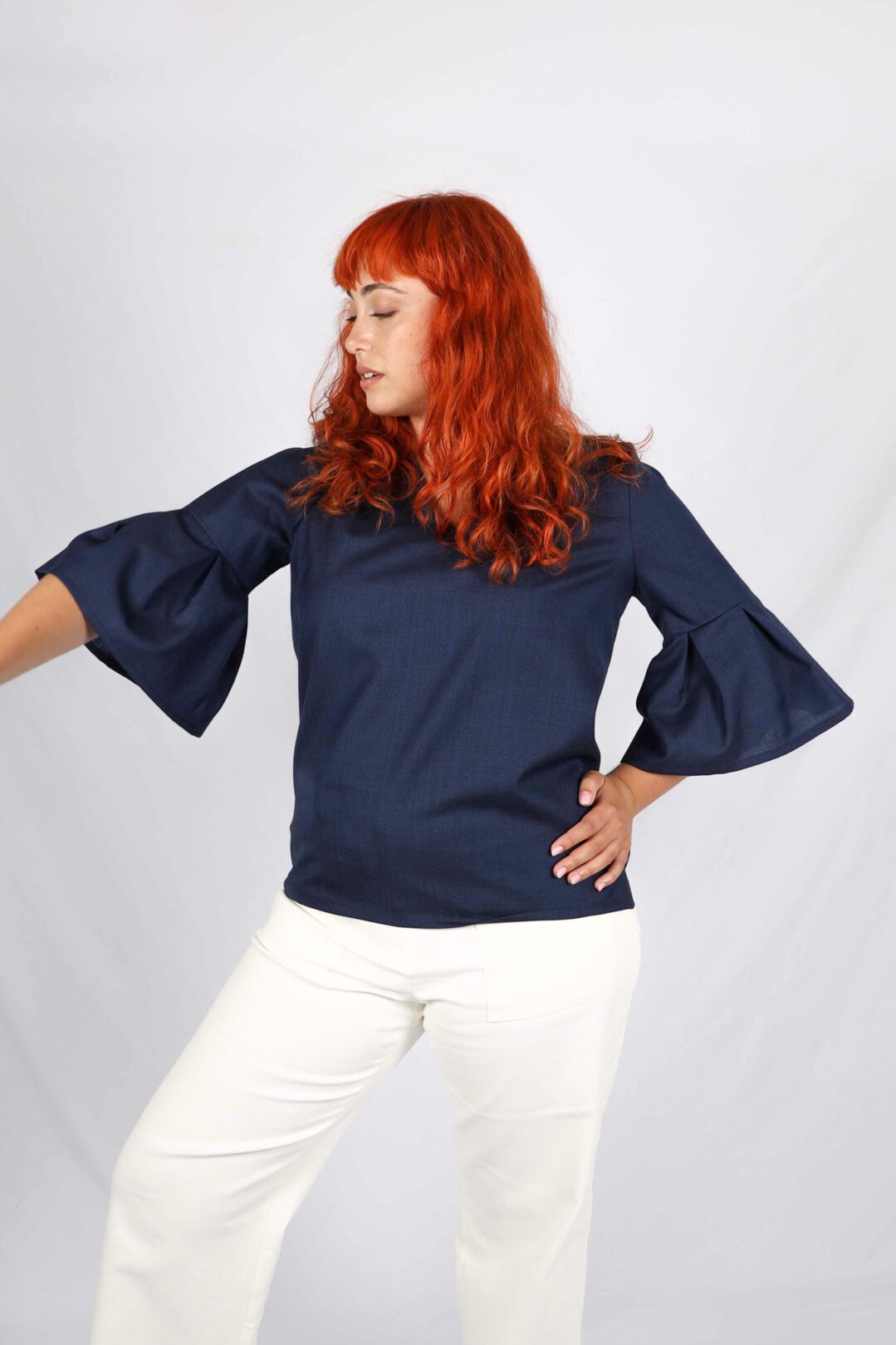 Blouse bleu marine chic Danying ATODE