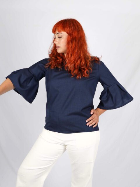 Blouse bleu marine chic Danying ATODE