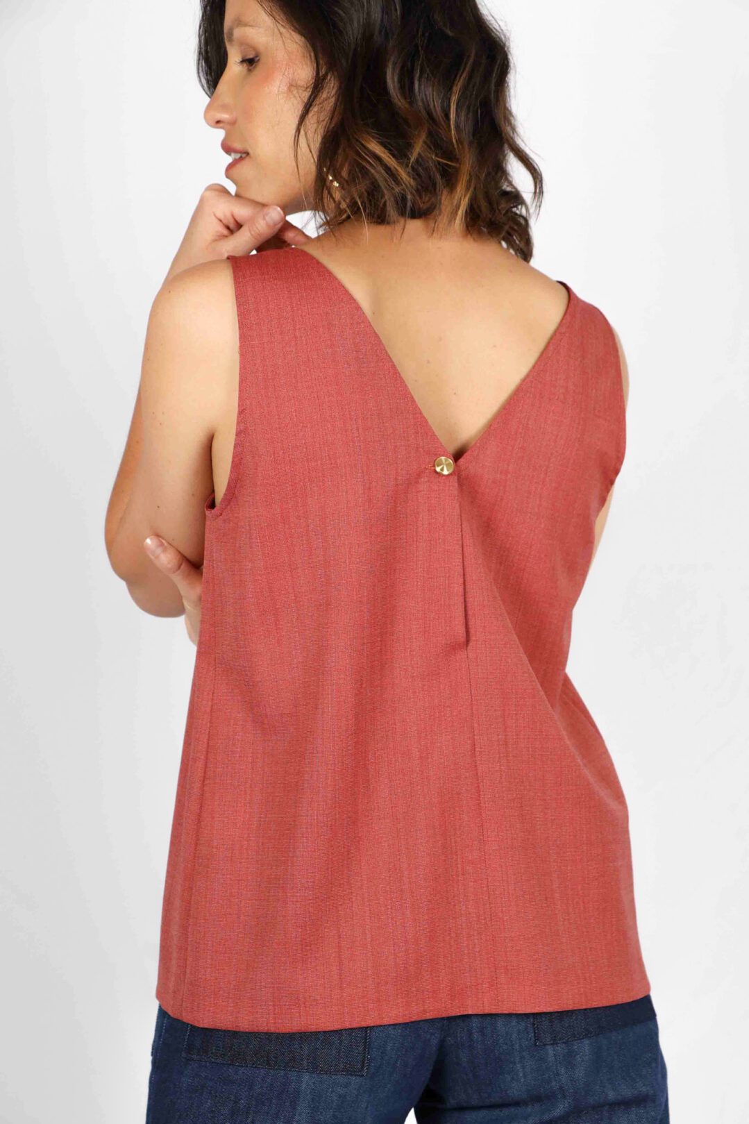 débardeur corail femme chic Emma ATODE