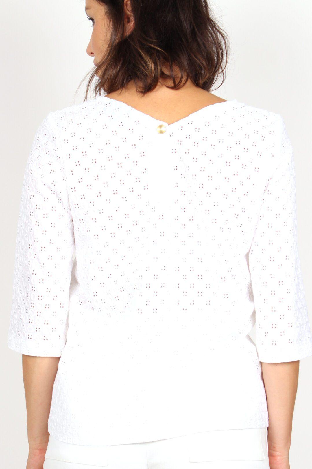 blouse blanche en broderie de coton atode Made in France