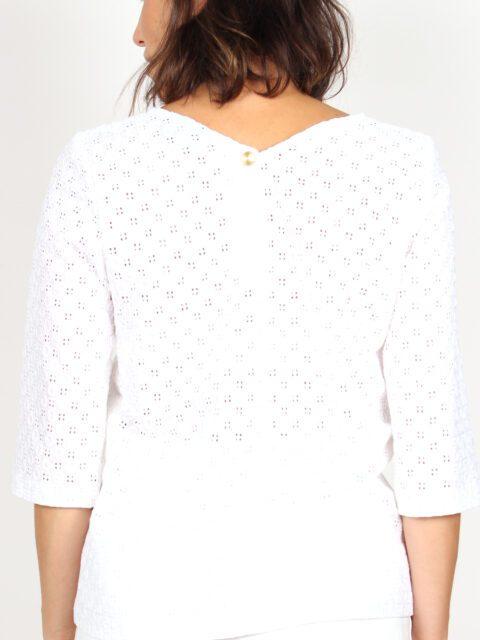 blouse blanche en broderie de coton atode Made in France