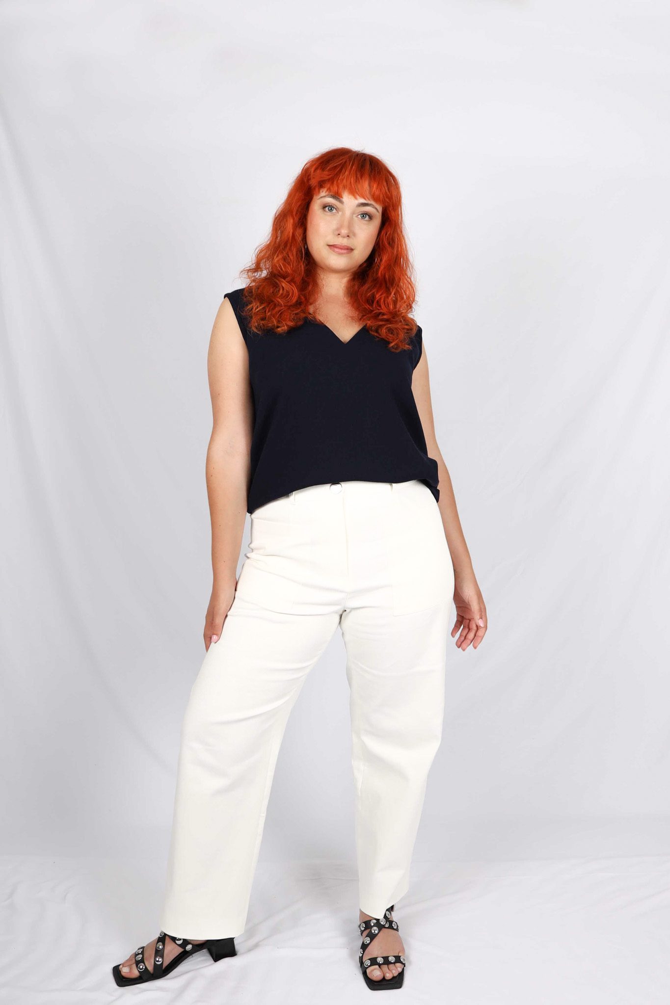 Debardeur bleu marine femme sale
