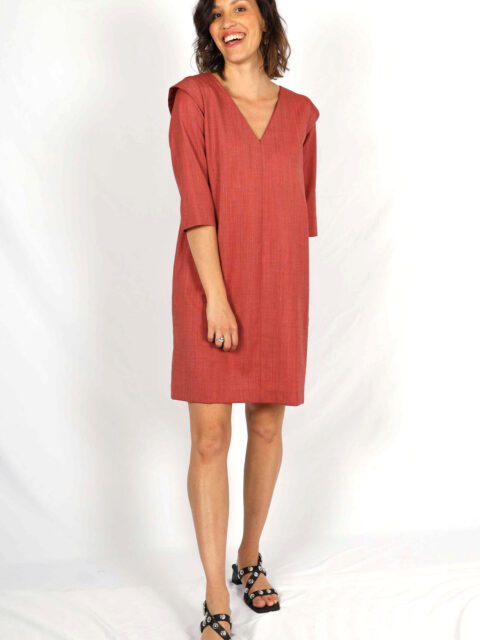 robe corail droite chic Anais ATODE