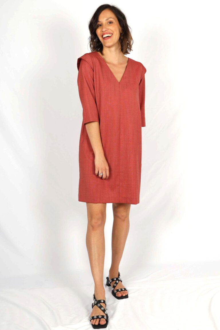 robe corail droite chic Anais ATODE