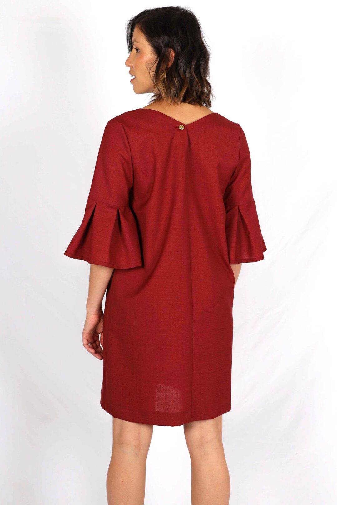 robe trapèze rouge Michèle ATODE