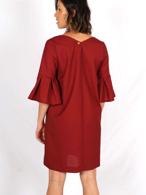 robe trapèze rouge Michèle ATODE