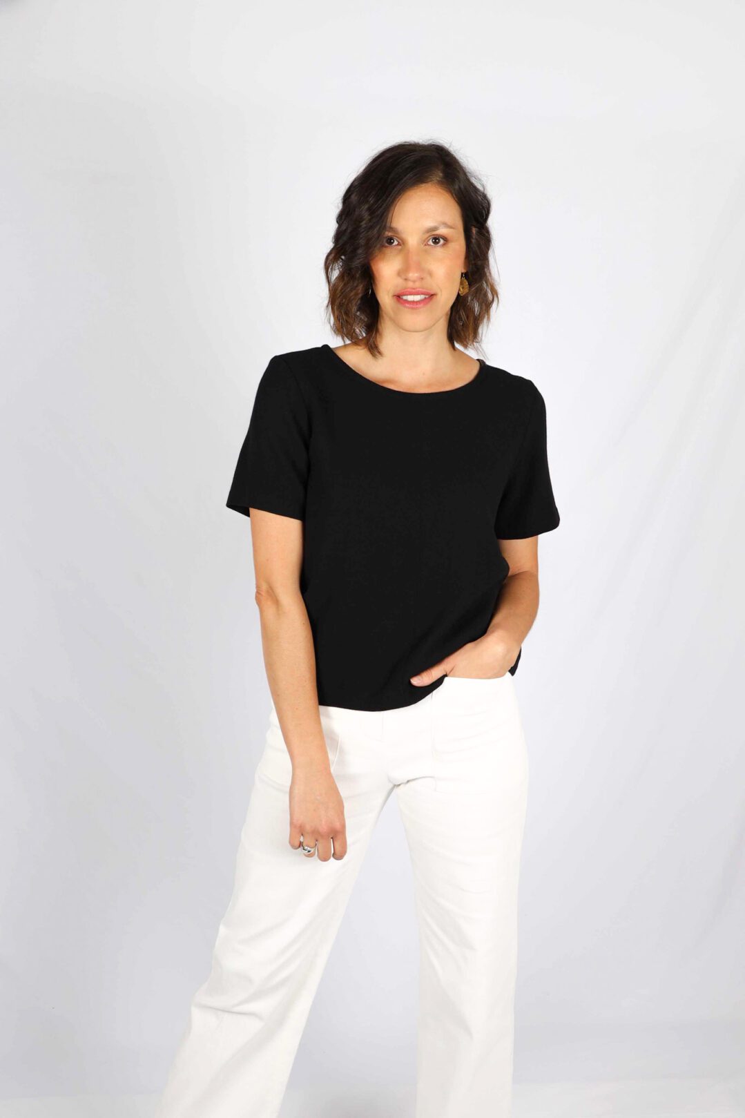 tshirt noir femme chic Aurélia ATODE