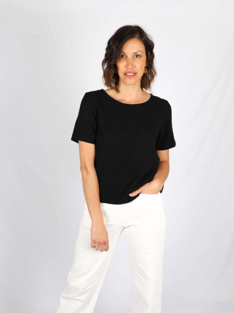 tshirt noir femme chic Aurélia ATODE