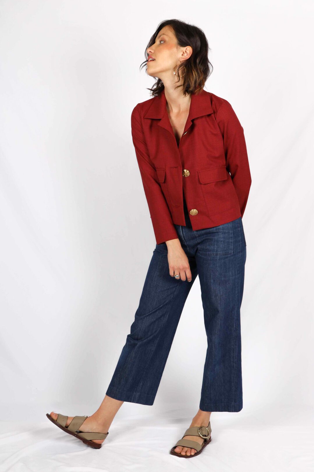 Veste courte rouge femme habillee Fabriquee en France ATODE